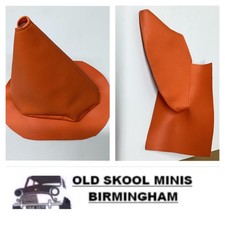 Classic Mini Handbrake & Gear Stick Vinyl Gaiter Covers in Orange 3W3