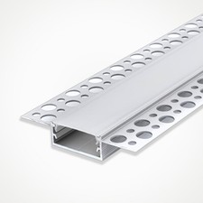LED Aluminium Profile w/ Cover & End Caps LEDBRITE 2M / 6.6FT Plaster In Channel