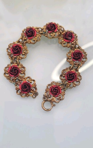 Vintage gold plated - gold, red