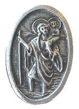 St Christopher Handmade From Lead Free Pewter Lapel Pin Badge (H)