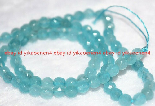 Natural 6mm faceted light blue - natural,