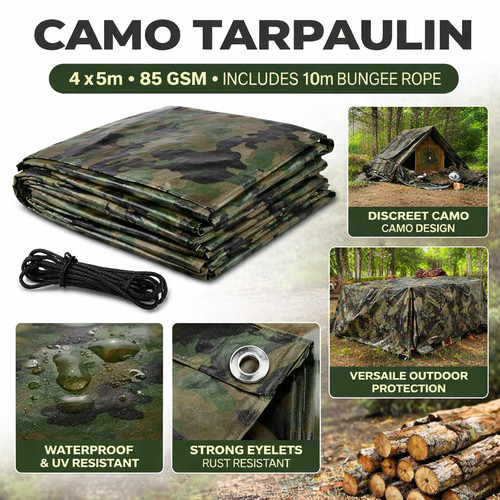 Camo tarpaulin waterproof - camo,