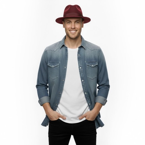 Men wool trilby - wool, hat