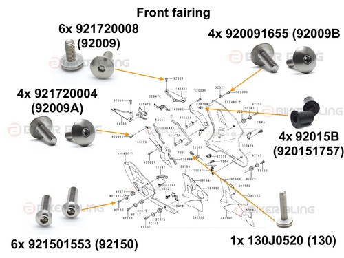 Zxr400 fairing bolts kawasaki - zxr400,