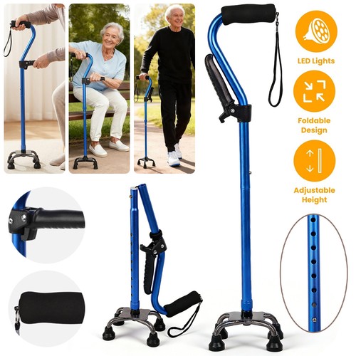 Small quad base cane walking - cane,