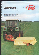 1985 Vicon CM 135, 165, 216 and 240 Disc Mowers Brochure Leaflet