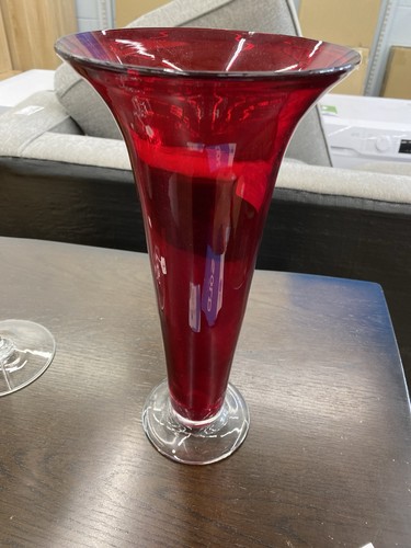 Ruby red glass - red, vase