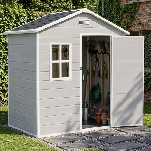 Plastic garden shed - garden,