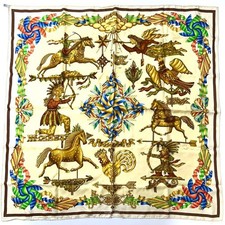 HERMES Silk Scarf Les