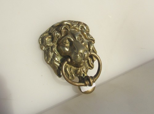 Vintage brass lion head door - vintage,