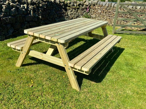 Wooden picnic bench table - wooden, bench/table