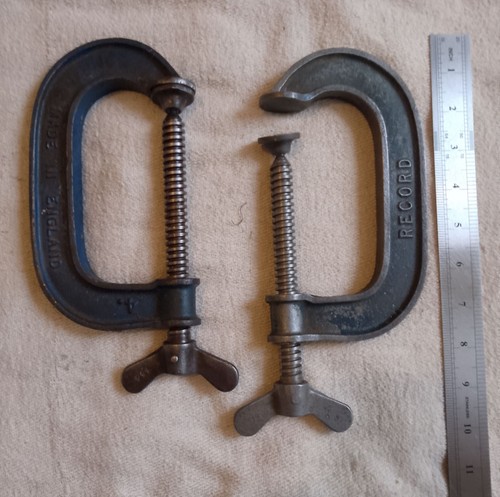 Vintage record g clamps - record,
