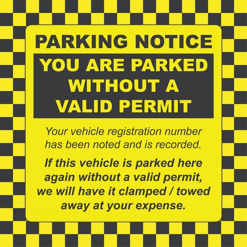 Parking permit sign ticket - sign,