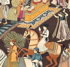 MANUEL CANOVAS Kalinda Pain Brown Blue Cotton Remnant New