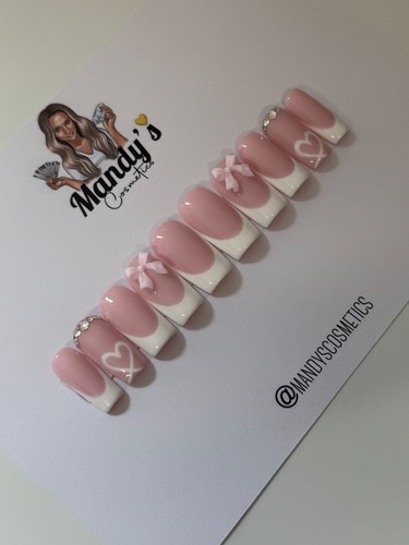 Hand painted press nails - press, on