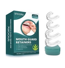 SNOORX Mouth Guards 2X S/M and 2 Large,Grinding, Dental Retainers,Upper  & lower