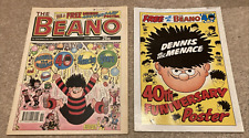 BEANO comic 2539 from 1991 with Dennis the Menace fold-out Anniversary Poster