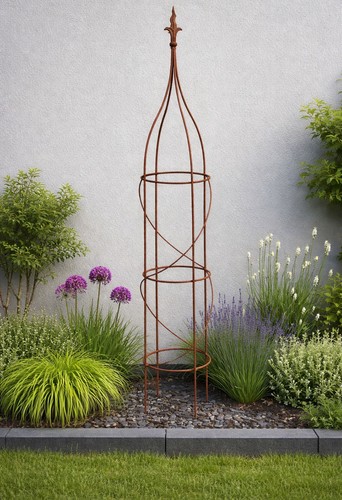 Metal rust garden obelisk - metal,