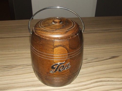 Vintage retro wooden tea - retro, caddy