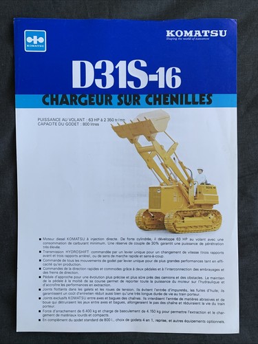 Komatsu d31s leaflet - komatsu, d31s-16