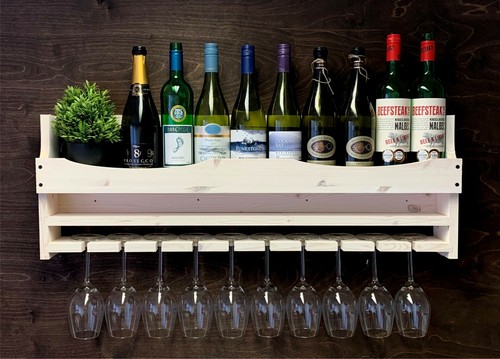 Large shabby chic wooden wine - wooden,