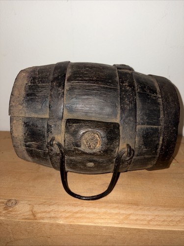 Antique wood barrel powder - wood,