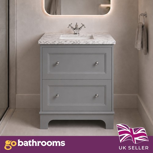 Grey bathroom vanity unit with - grey,