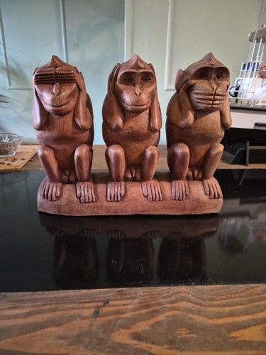 Mid century hand carved three - century,