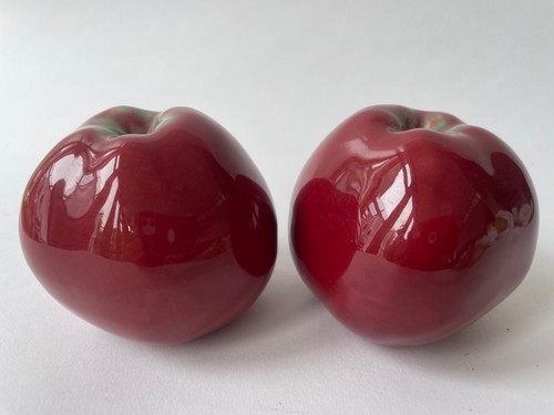 Two pottery apples - , by