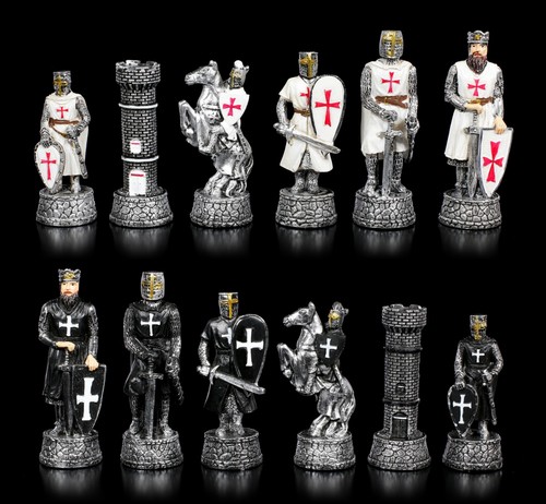 Chess pieces set black - chess, vs