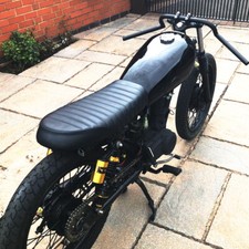 Black PU Flat Hump Cafe Racer