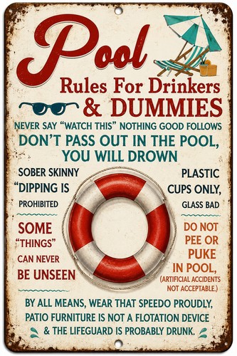 Funny pool rules sign - funny,