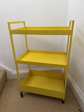 IKEA NISSAFORS 3-Tier Kitchen Bathroom Trolley Storage Yellow Pre owned