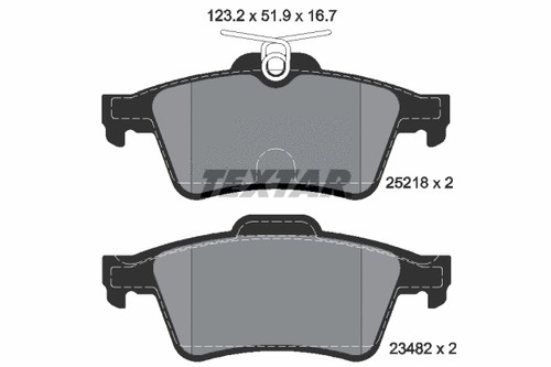 Rear brake pad - rear, set