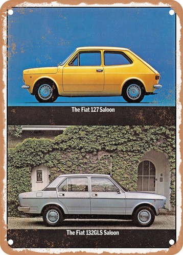 Metal sign 1975 fiat - sign,