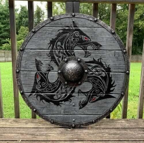 Viking wolf shield round - viking,