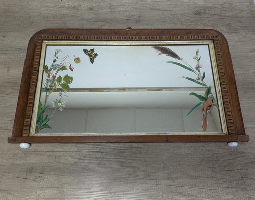 Vintage wood framed mirror - wood,