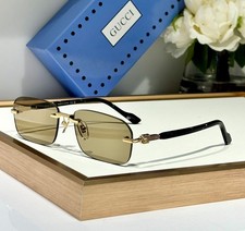 New Men's Rimless Sunglasses Gucci GG1221S Gold Frame/Light Tawny Lense 6 Color