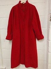 Alec Berman Ladies Red Trench Coat Christmas Size  12 Vintage