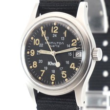 Hamilton Khaki 9797 Quartz Date Black Dial Men’s Watch 33mm New Crystal & Strap