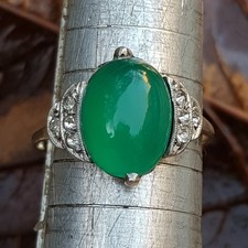 9k Gold Silver Jade Diamond