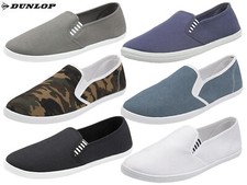 Mens Dunlop Canvas Slip Ons