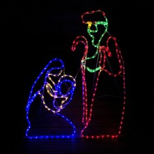 1m Premier Nativity Scene Multicoloured LED Rope Light Outdoor Christmas