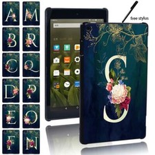 Initials Shell Hard Cover Case For Amazon Kindle Fire 7"/HD 8"/HD 10"/12th 2024