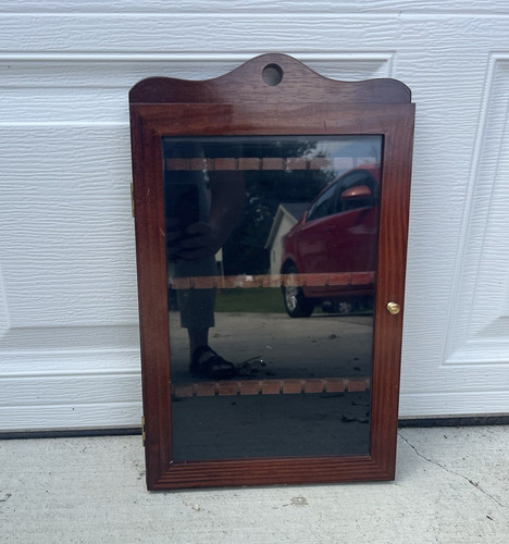 Wall mounted brown wood - mounted,