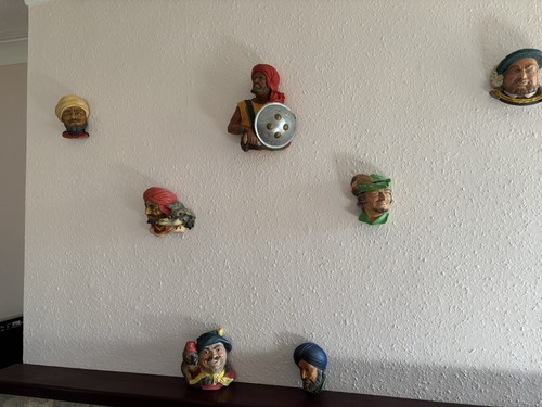 Bossons chalkware heads - chalkware,