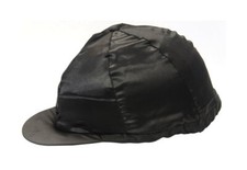 Hy Equestrian Satin Silks Jockey Skull Cap Riding Hat Silk Black/Navy
