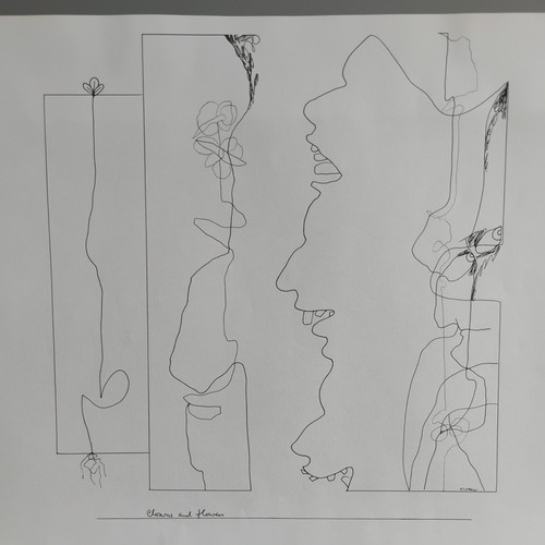 Original black ink drawing - ink,