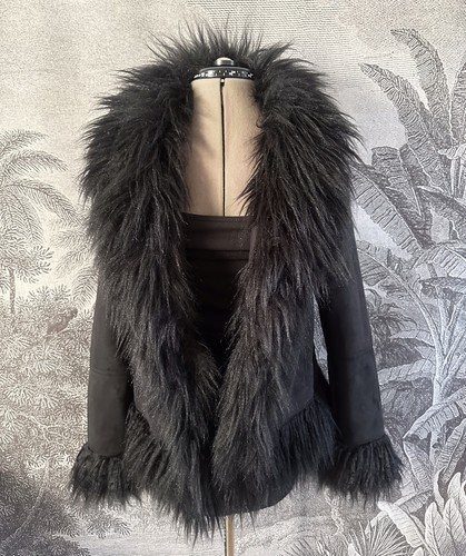 Afghan coat black y2k penny - afghan,