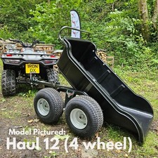 Quad ATV Tipping Trailer 4 wheel farm logging trailer equestrian trailer Iron Ox